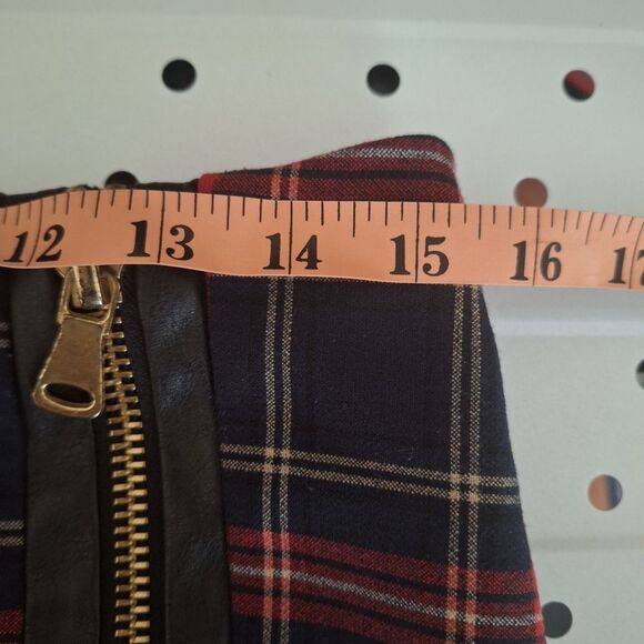 River Island Womens Coquette Skort Short Plaid Faux Leather Side Zip Size 8 - Picture 10 of 15